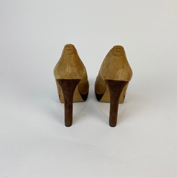 MRKT Platform Suede Open Toe Heels! Size 8 - Picture 5 of 8